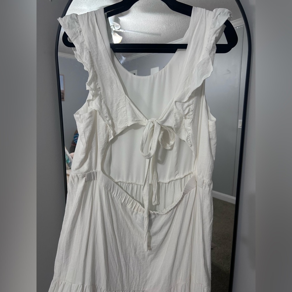 CeCe White Ruffle Sleeve Maxi Dress sz XL - Picture 8 of 11